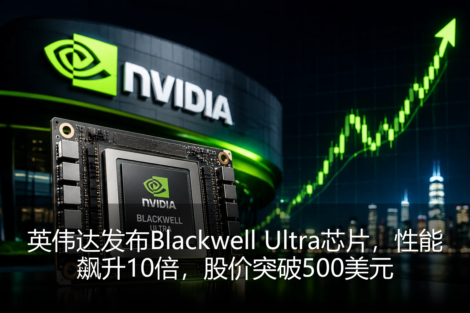 英伟达发布Blackwell Ultra芯片，性能飙升10倍，股价突破500美元