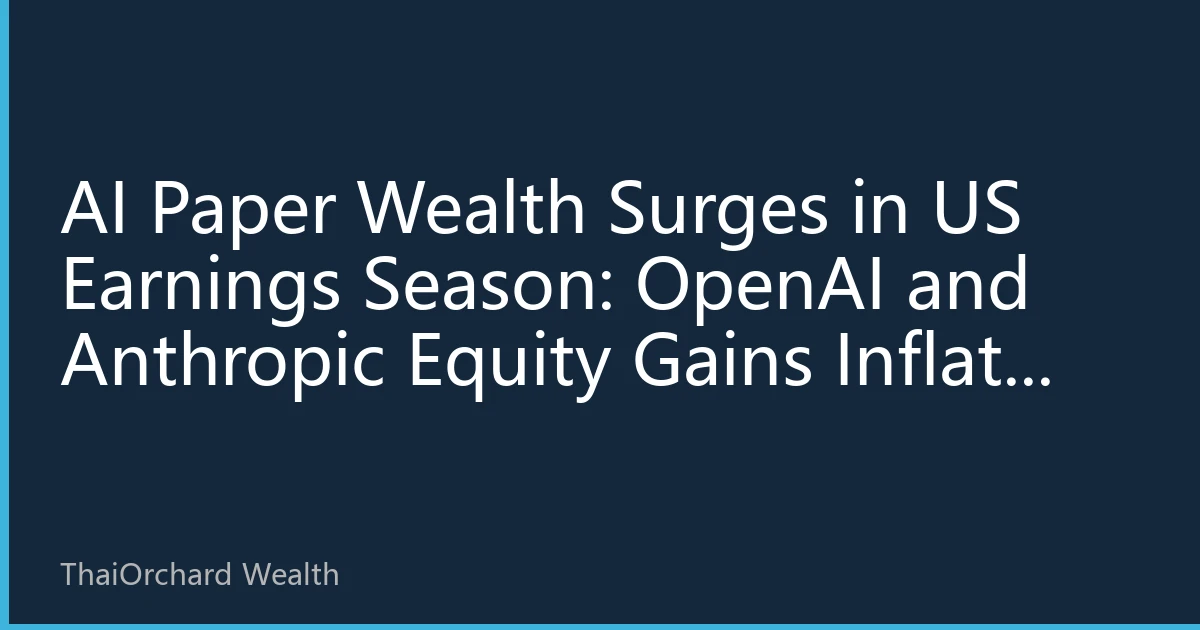 AI Paper Wealth Surges in US Earnings Season: OpenAI and Anthropic Equity Gains Inflate Profits, Wall Street Turns to Scrutinizing Cash Flow